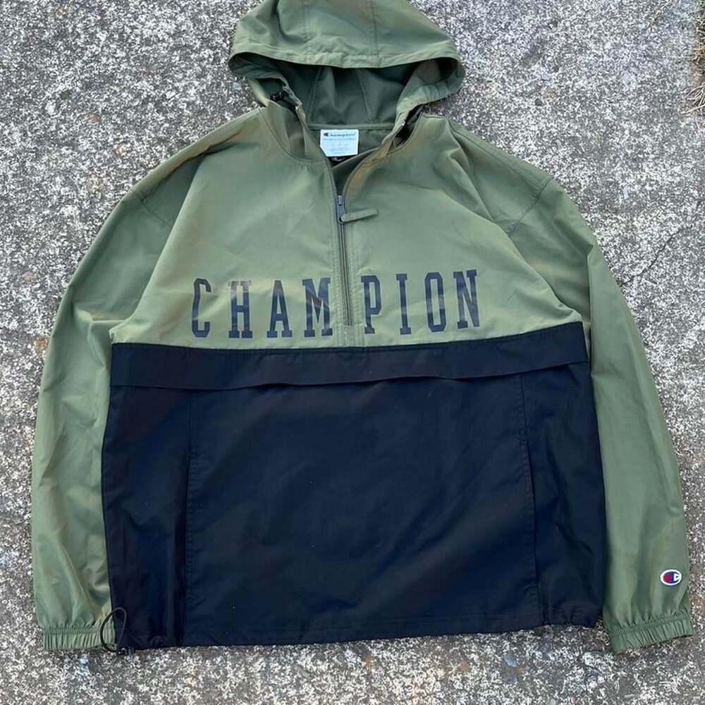 Champion Hooded Colorblock Quarter-Zip Windbreaker